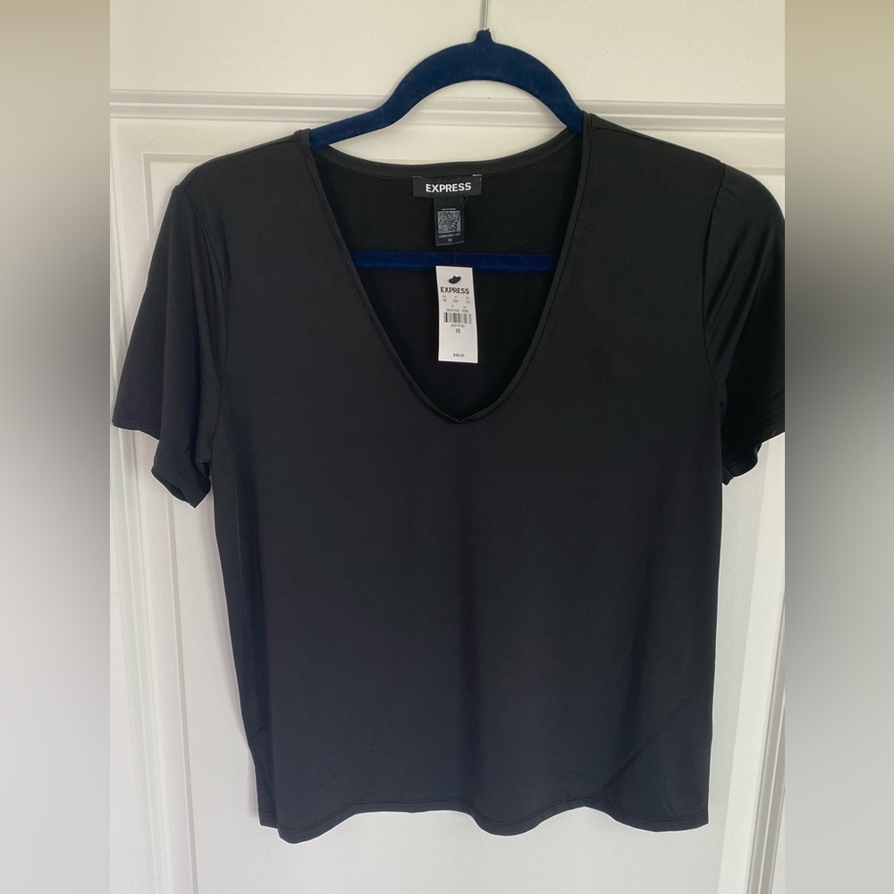 New Express Black V-neck T-Shirt